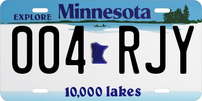 MN license plate 004RJY