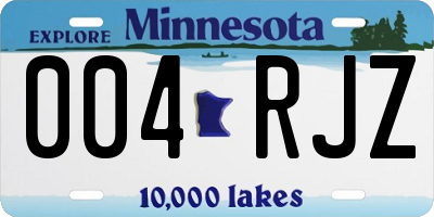 MN license plate 004RJZ