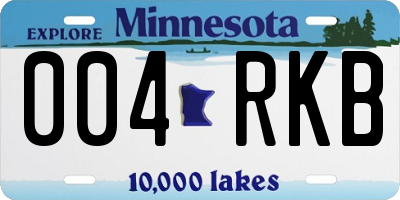 MN license plate 004RKB