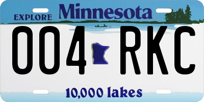 MN license plate 004RKC