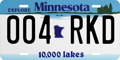 MN license plate 004RKD