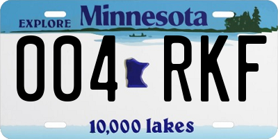 MN license plate 004RKF