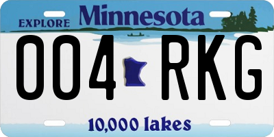 MN license plate 004RKG