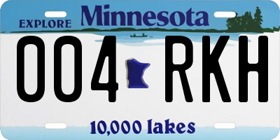 MN license plate 004RKH