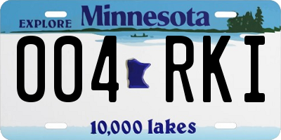 MN license plate 004RKI