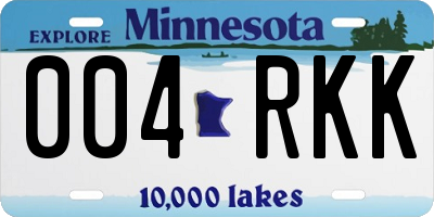 MN license plate 004RKK