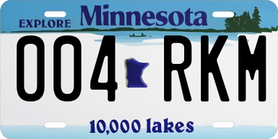 MN license plate 004RKM