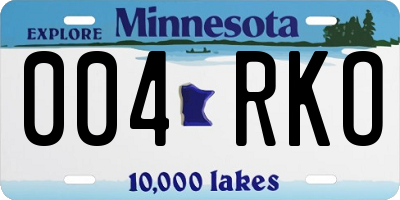 MN license plate 004RKO