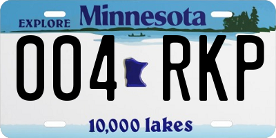 MN license plate 004RKP