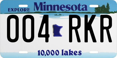 MN license plate 004RKR