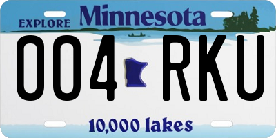 MN license plate 004RKU