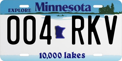 MN license plate 004RKV