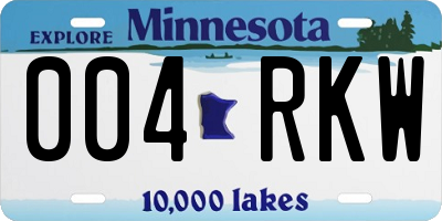 MN license plate 004RKW