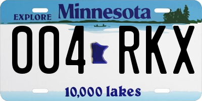 MN license plate 004RKX