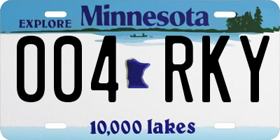 MN license plate 004RKY