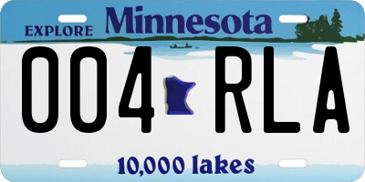 MN license plate 004RLA