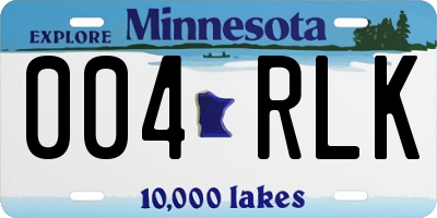 MN license plate 004RLK