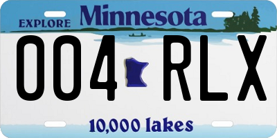 MN license plate 004RLX