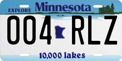 MN license plate 004RLZ
