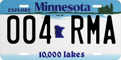 MN license plate 004RMA