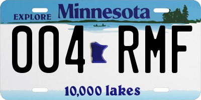 MN license plate 004RMF