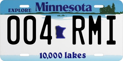 MN license plate 004RMI
