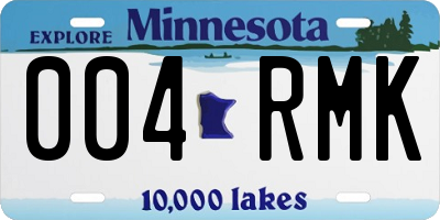 MN license plate 004RMK