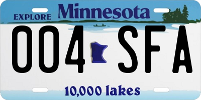 MN license plate 004SFA