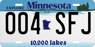 MN license plate 004SFJ