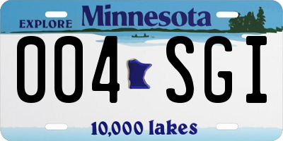 MN license plate 004SGI