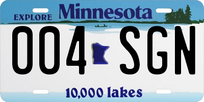 MN license plate 004SGN