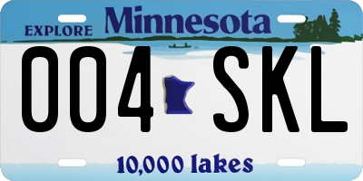MN license plate 004SKL