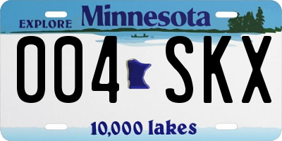 MN license plate 004SKX