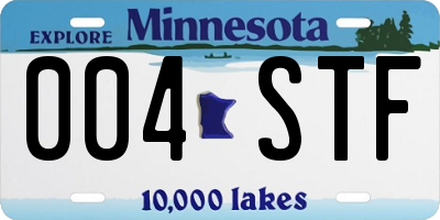 MN license plate 004STF