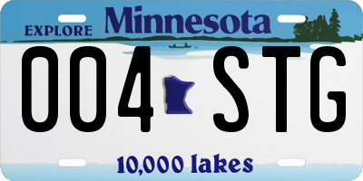 MN license plate 004STG
