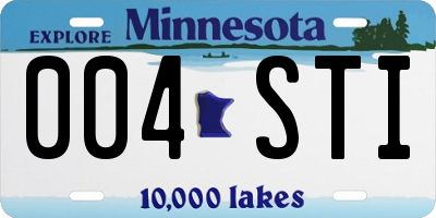 MN license plate 004STI