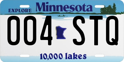 MN license plate 004STQ