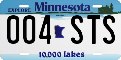 MN license plate 004STS