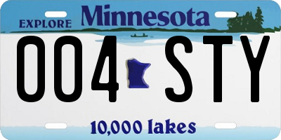 MN license plate 004STY