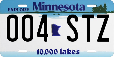 MN license plate 004STZ