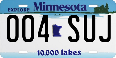 MN license plate 004SUJ