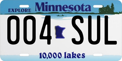 MN license plate 004SUL