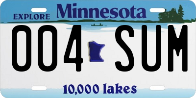 MN license plate 004SUM