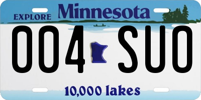 MN license plate 004SUO