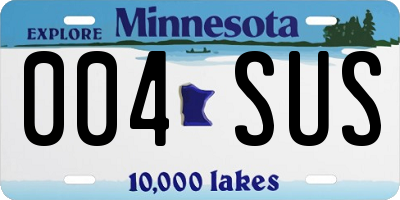 MN license plate 004SUS