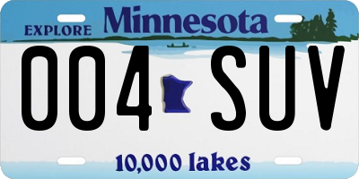 MN license plate 004SUV