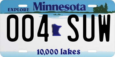 MN license plate 004SUW