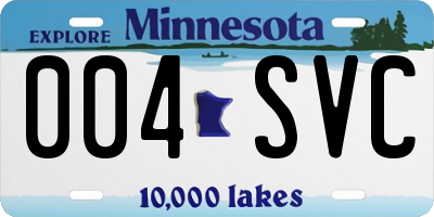 MN license plate 004SVC