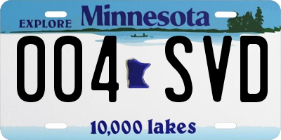 MN license plate 004SVD