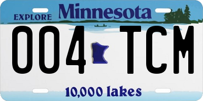 MN license plate 004TCM